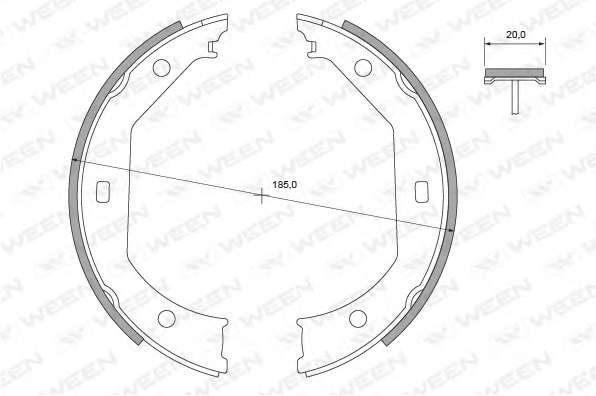 Комплект тормозных колодок, стояночная тормозная система