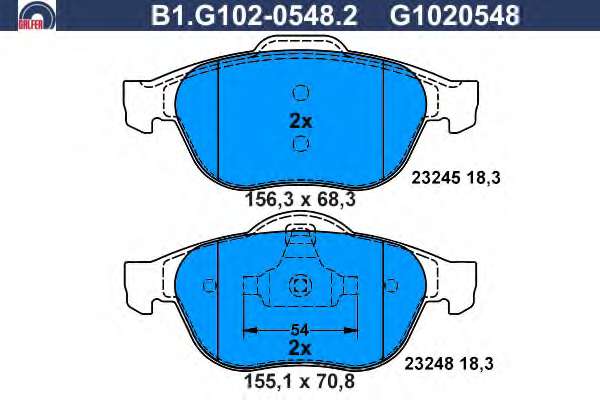 Комплект тормозных колодок, дисковый тормоз