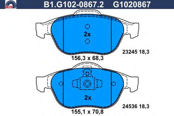 Комплект тормозных колодок, дисковый тормоз