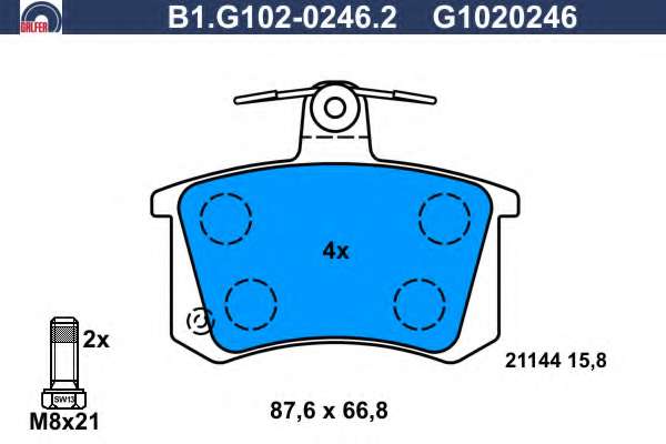 Комплект тормозных колодок, дисковый тормоз