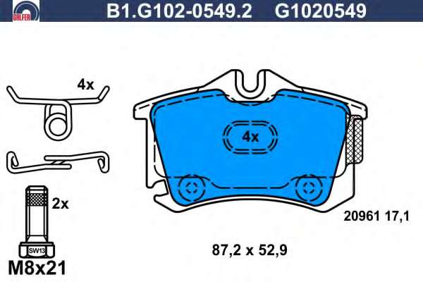 Комплект тормозных колодок, дисковый тормоз