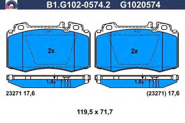 Комплект тормозных колодок, дисковый тормоз