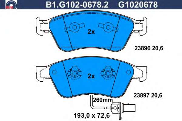 Комплект тормозных колодок, дисковый тормоз