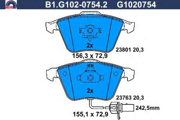 Комплект тормозных колодок, дисковый тормоз