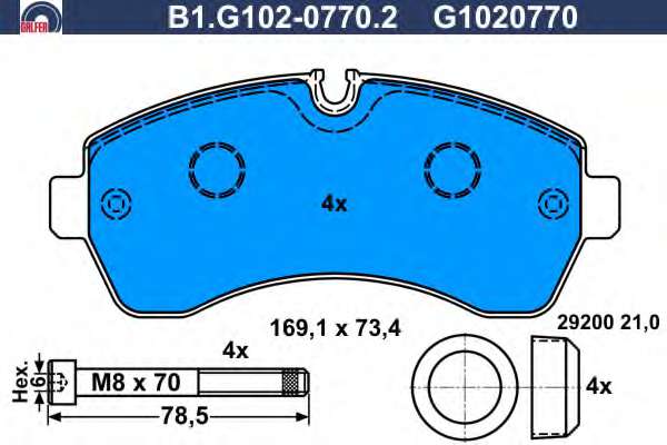 Комплект тормозных колодок, дисковый тормоз