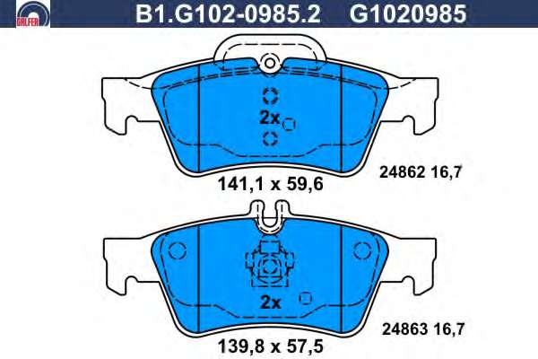 Комплект тормозных колодок, дисковый тормоз