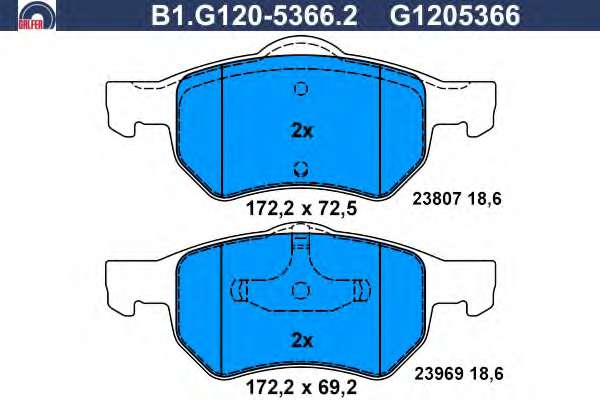 Комплект тормозных колодок, дисковый тормоз