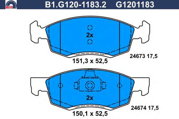 Комплект тормозных колодок, дисковый тормоз