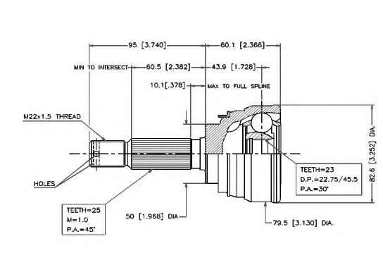 Шарнирный комплект, приводной вал