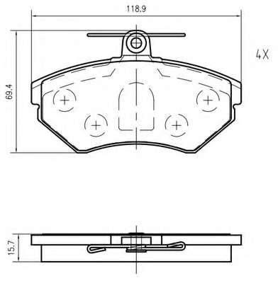 Комплект тормозных колодок, дисковый тормоз