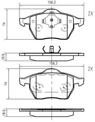 Комплект тормозных колодок, дисковый тормоз