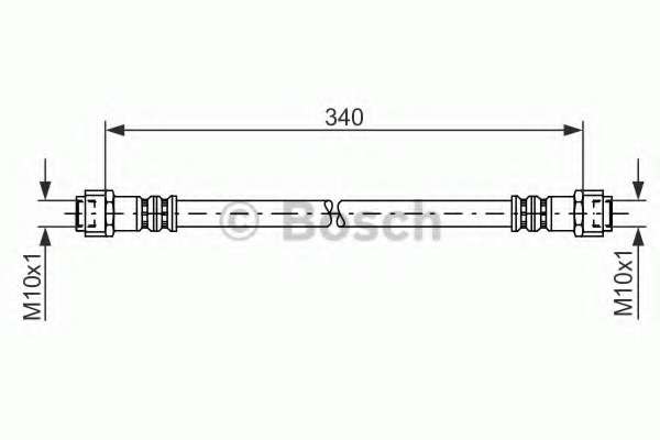 Шланг тормозной (задний) MB A-class (W168) 97-04 (L=340mm)