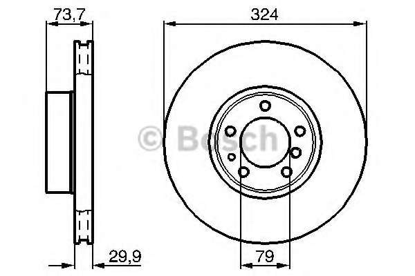 Диск тормозной (передний) BMW 5 (E39) 96- (324x30) M47/M54/M57