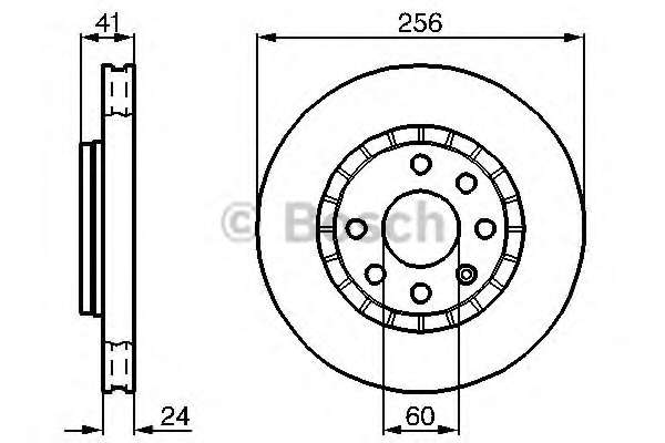 Диск тормозной (передний) Opel Astra F/Kadett/Vectra 84-/Daewoo Lanos 97- (256x24)(с покр.)(вент.)