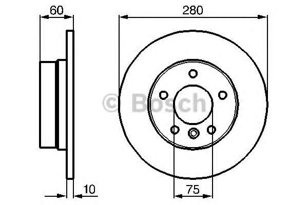 Диск тормозной (задний) BMW 3 (E36) 90-99/3 (E46) 98-06 (280x10) (с покрытием) (полный)