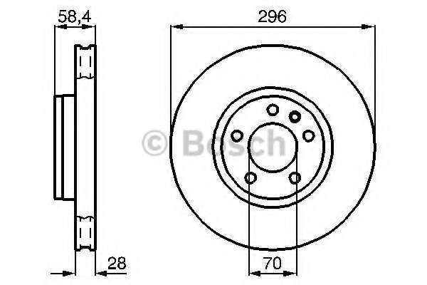 Диск тормозной (передний) Opel Omega A/B 87-03/Senator B 87-93 (296x28)