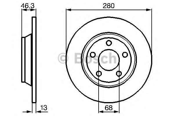 Диск тормозной (передний) Audi A4 94-01 (280х13)