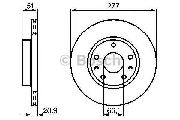 Диск тормозной (передний) Land Rover Freelander I 98-06 (277x21)
