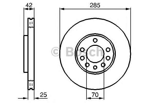 Диск тормозной (передний) Opel Vectra C/Signum 02-09/Fiat Croma 05- (284.9x24.9) (с покр.) (вент.)