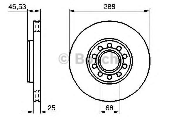 Диск тормозной (передний) Skoda Superb/VW Passat 00-08 (288x25)