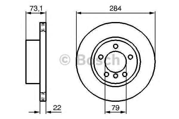 Диск тормозной (передний) BMW 1 (F20/F21)/2 (F22) 10- (284x22)