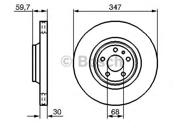 Диск тормозной (передний) Audi A6 04-11 (347х30) (с покрытием) (вент.)