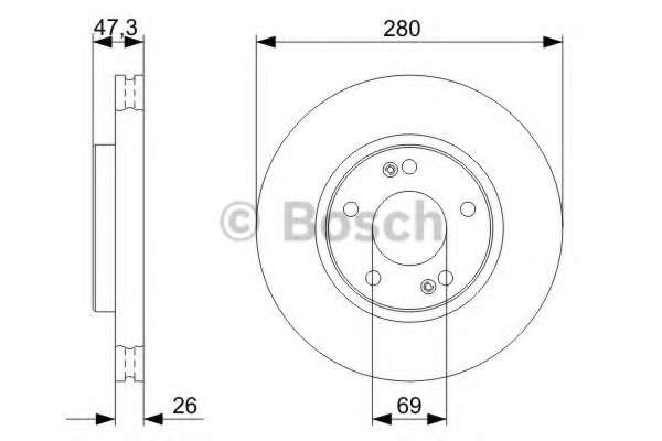 Диск гальмівний перед. Hyunday Tucson 2.0I,2.7I,2.0CRDI 04.06-,Kia Sportage III