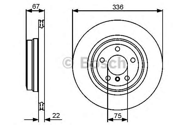 Диск тормозной (задний) BMW 3 (E90) 2.5-3.0/2.0d 04-11 (336x22) (вент.)