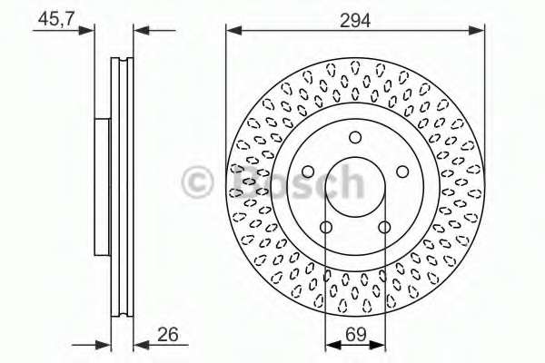 Диск тормозной (передний) Citroen C4/Peugeot 4008/Mitsubishi Outlander 12- (294x26)