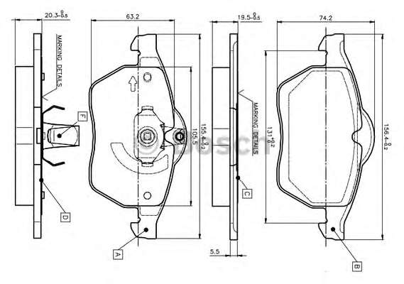 Комплект тормозных колодок, дисковый тормоз