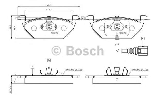 Комплект тормозных колодок, дисковый тормоз