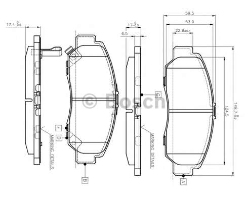 Комплект тормозных колодок, дисковый тормоз