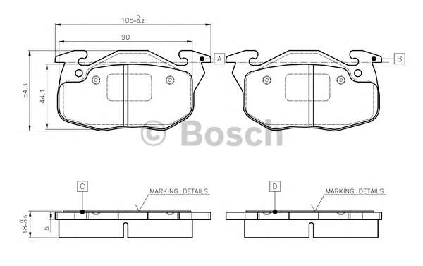 Комплект тормозных колодок, дисковый тормоз