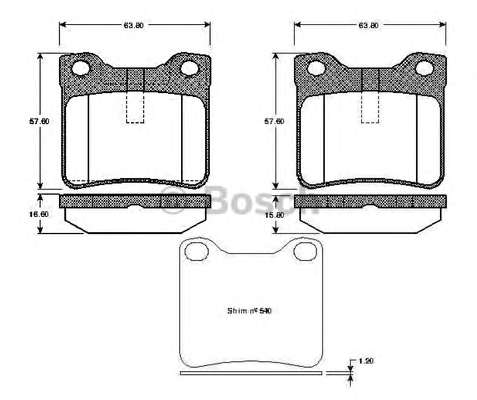 Комплект тормозных колодок, дисковый тормоз
