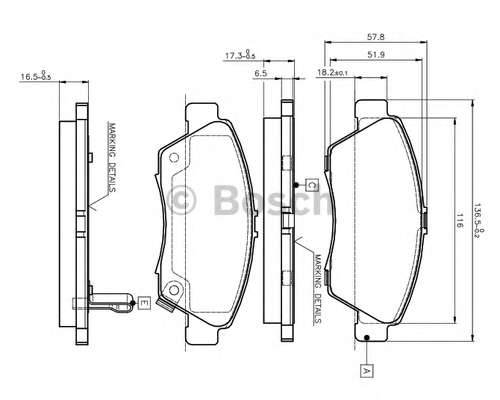 Комплект тормозных колодок, дисковый тормоз