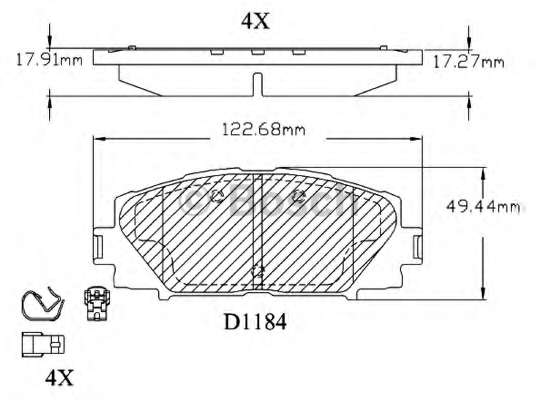 Комплект тормозных колодок, дисковый тормоз