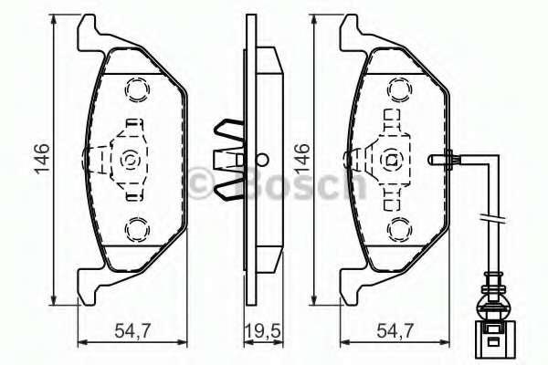 Колодки тормозные (передние) Audi A3/Skoda Fabia/Octavia 96-13/VW Caddy 04-15/Golf 97-(+датчик)
