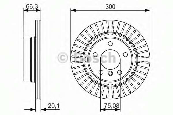 Диск тормозной (задний) BMW 1 (F20/F21)/3 (F30/F31)/4 (F32/F36) 11- (300x20) (с покрытием) (вент.)