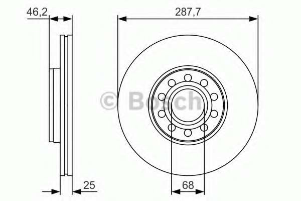 Диск тормозной (передний) Skoda Superb/VW Passat 00-08 (288x25)