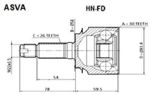Шарнирный комплект, приводной вал