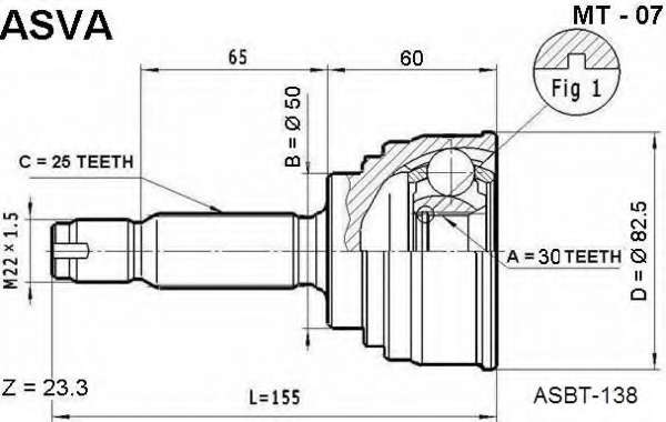 Шарнирный комплект, приводной вал
