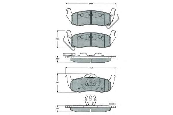 Комплект тормозных колодок, дисковый тормоз
