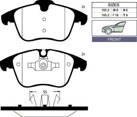 Комплект тормозных колодок, дисковый тормоз