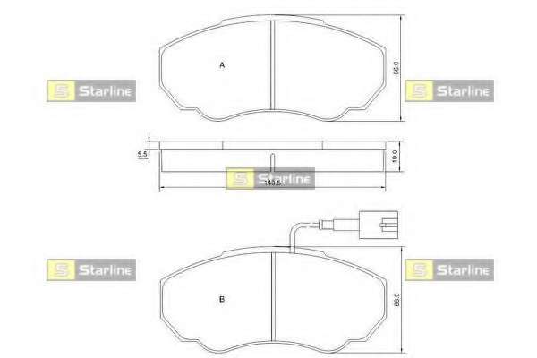 Комплект тормозных колодок, дисковый тормоз