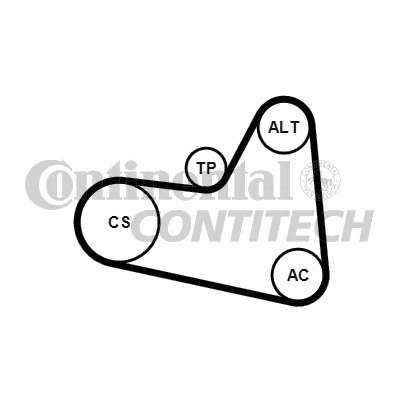 Комплект ремня генератора Ford Focus/Fiesta/Fusion 1.4/1.6TDCi 03-/Mazda 3 1.6 DI 04-13