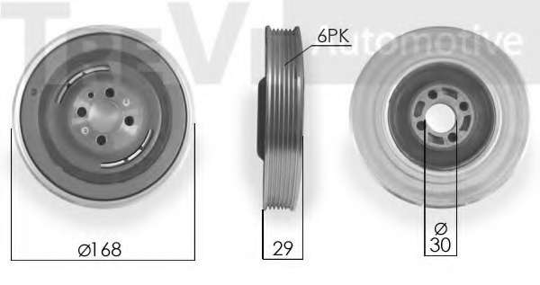 Ременный шкив, коленчатый вал