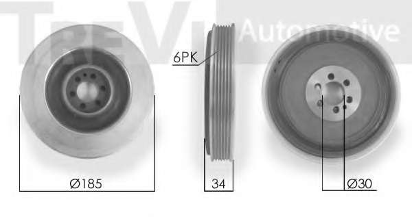 Ременный шкив, коленчатый вал