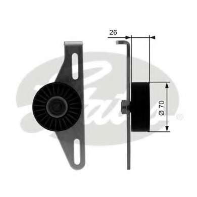 Ролик генератора Renault Kangoo 1.4/1.6 98- (-AC) (натяжной) (70x25.5)