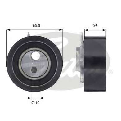 Ролик ГРМ VW LT/T4 2.5TDI (нижний) (натяжной для ТНВД) (63х24)