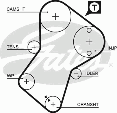 Пасок ГРМ Citroen Berlingo, BX, C15, Evasion, Jumpy, Visa, Xsantia, Xsara, ZX, C25, Jumper// Fiat Scudo, Ullyse, Ducato// Hyundai Lantara II 1.8D/TD, 1.9D/TD 09.83-